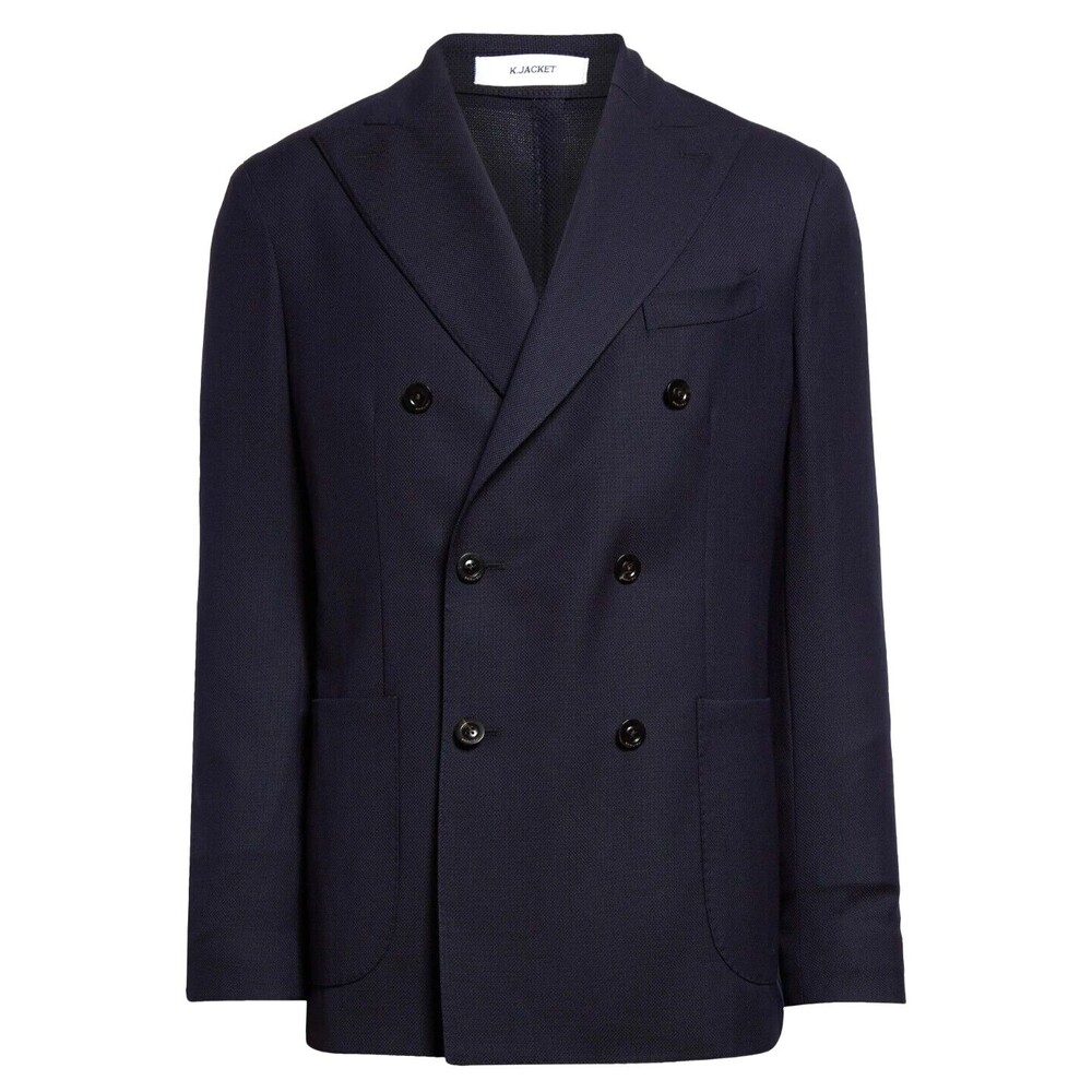 Boglioli Men's Double Breasted Wool Hopsack K-Jacket Blazer Size 48 R / US 38 R